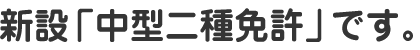 新設「中型二種免許」です